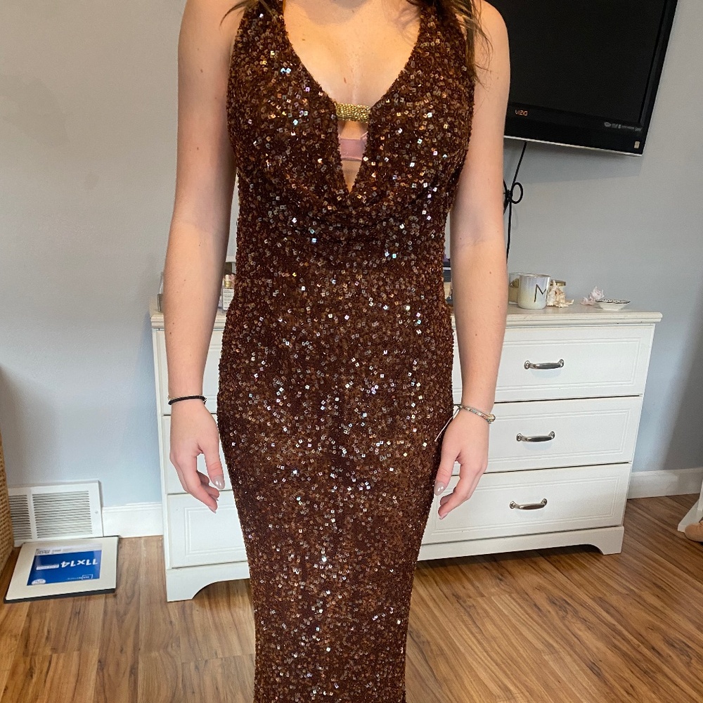 Beaded long formal gown